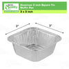 Aluminum Square Tin Muffin Pan 3 inch - Disposable Aluminum Cupcake Pans - Strong, Durable, Reusable, Recyclable - Muffin Tin Great for Baking Cupcakes, Muffins, Small Pies, Loafs (3 x 3)