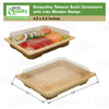 Rectangular bamboo look sushi container with clear plastic lid for takeout