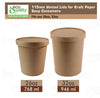 115mm Vented Lids for Paper Soup Containers Fits 26oz, 32oz (Kraft, White)