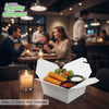 #1 White Paper Take Out Food Containers with Closeable Lid