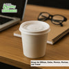 4oz White Disposable Paper Coffee Espresso Cups with White Lids