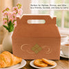 Brown Treat Gift Boxes 9 x 5 x 6.75 inches Paper Gable Lunch with Handle Barn Box
