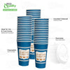 New York Greek Style Insulated Paper Hot Cold Cups with White Dome Lids