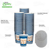 New York Greek Style Insulated Paper Hot Cold Cups with White Flat Lids