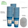 New York Greek Style Insulated Paper Hot Cold Cups with White Flat Lids