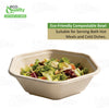 Hexagon 24oz disposable bowl made from sugarcane fiber compostable catering use