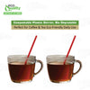 Compostable Plastic Stirrer, Bio Degradable, Eco Friendly, Sip Stirrer, Bar Stirrer, Sip Straw, For Coffee, Cocktail, Latte and Tea - Red (5 inch, 8 inch)