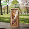 Brown Kraft Bakery Bag with Clear Window for Cookies, Pastries, Sandwich, Nuts - Grease Resistant (11X7.1, 8.7X4.7)