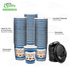 Anthora Greek Style Paper Hot Cold Cups with Black Dome Lids