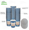 New York Greek Style Insulated Paper Hot Cold Cups with White Flat Lids