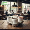 4 Cup Drink Carrier Tray Biodegradable Pulp Fiber - Recycled, Disposable Take-Out Container Carrier for Drinks