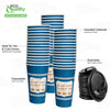 New York Greek Style Insulated Paper Hot Cold Cups with Black Dome Lids