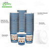 New York Greek Style Insulated Paper Hot Cold Cups with White Dome Lids
