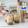 Wrapped Kraft Paper Smoothie Straws 0.3 Inch Wide, Biodegradable Brown Jumbo Durable Drinking Straws, Smoothies, Bubble Tea, Boba, Meal Prep, Shakes