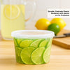 Round Plastic Deli Food Storage Containers with Lids Translucent Clear (8oz, 16oz, 32oz)