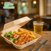 3 Compartment Compostable Hinged Clamshell Take Out Containers
