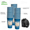 New York Greek Style Insulated Paper Hot Cold Cups with Black Dome Lids