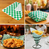 Green checkerboard food basket liner sheets grease resistant 12x12