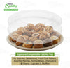Round 12 inch sugarcane catering tray with clear dome lid for food display