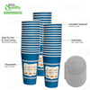 New York Greek Style Insulated Paper Hot Cold Cups with White Flat Lids