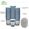 New York Greek Style Insulated Paper Hot Cold Cups with White Flat Lids