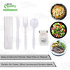 Disposable Plastic Wrapped Cutlery Kit 6 in 1 - Fork/Spoon/Knife/Napkin/Salt/Pepper