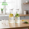 34oz Square Clear Plastic Pitcher with White Lid