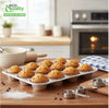 Aluminum 12-Cup Muffin Pan - Disposable Aluminum Mini Cupcake Pans - Reusable, Recyclable - Muffin Tin Great for Baking Cupcakes, Muffins, Small Pies