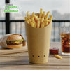 EcoQuality 16oz Closeable Paper French Fry Container with Ventilation Holes
