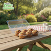 Clear Plastic 6 Compartment Muffin Containers - Disposable Cupcake Holder Boxes with Hinged Design