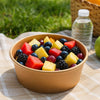 EcoQuality Kraft Paper Bowl with Clear Lid Disposable 32oz 150mm