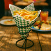 Green checkerboard food basket liner sheets grease resistant 12x12