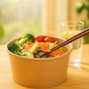 EcoQuality Kraft Paper Bowl with Clear Lid Disposable 36oz 150mm