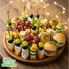 Bamboo Wood Knot Cocktail Skewer Picks - 3.5 Inches Great for Appetizers, Parties, Samplers, Hors' D'oeuvre, Snacks, Cheese, Biodegradable