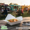 #2 White Paper Take Out Food Containers with Closeable Lid