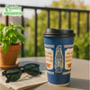 New York Greek Style Insulated Paper Hot Cold Cups with Black Dome Lids