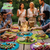 Ridged Assorted Jewel Round Tray | Elegant Serving Tray for Parties and Events