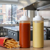 24 Oz Clear Plastic Condiment Squeeze Bottles, Squirt Bottle for Sauces, Dressing - BPA Free, Dishwasher Safe
