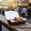 #2 Black Paper Take Out Food Containers with Closeable Lid