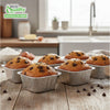 Aluminum Square Tin Muffin Pan 3 inch - Disposable Aluminum Cupcake Pans - Strong, Durable, Reusable, Recyclable - Muffin Tin Great for Baking Cupcakes, Muffins, Small Pies, Loafs (3 x 3)