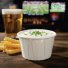 Disposable White Paper Souffle Cup with Rolled Rim