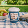 New York Greek Style Insulated Paper Hot Cold Cups with White Dome Lids