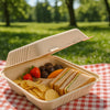 3 Compartment Compostable Hinged Clamshell Take Out Containers