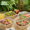 42oz Eco Friendly Disposable Square Bowls Compostable Container with Dome Lids