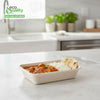Compostable Rectangular Food Containers with Lids, Ecofriendly Take- Out, Made With Bagasse