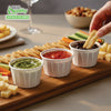 Disposable White Paper Souffle Cup with Rolled Rim