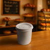 4oz White Disposable Paper Coffee Espresso Cups with White Lids