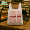 Medium 1/ 8 Plastic White Thank You T-Shirt Bags, 17