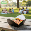 #3 Black Paper Take Out Food Containers with Closeable Lid