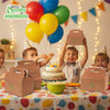 Brown Treat Gift Boxes 9 x 5 x 6.75 inches Paper Gable Lunch with Handle Barn Box